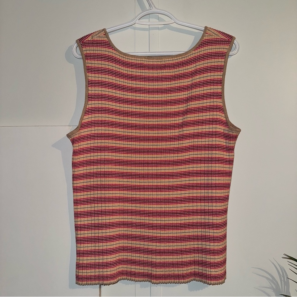 Eddie Bauer Red and Cream Striped Tank Top - Picture 3 of 3